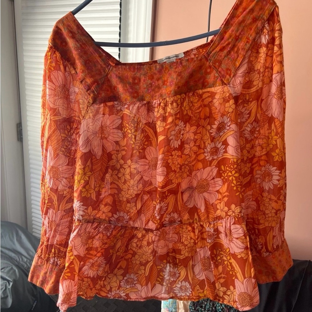 Floral Orange Women's Top